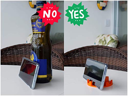 Suporte de Mesa para Celular ou Tablet serve em todos os aparelhos - Modelo Quadrado (Amarela)