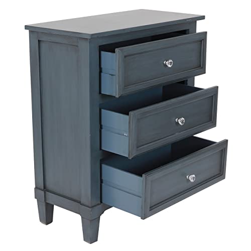 Decor Therapy Beckett 3-Drawer Side Table, 24X12X28, Antique Navy #TOP3