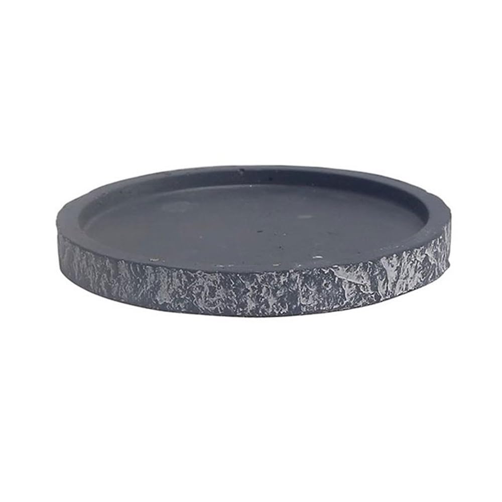 Shallow Flower Bowl Indoor Outdoor Imitation Stone Plant Saucers(Medium)