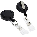 25 Pack - Premium Retractable ID & Key-Card Badge Reels with Secure Metal Belt Clip and 34” Pull by Specialist ID