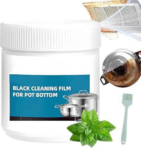Pasta potente para eliminar residuos quemados, película limpiadora negra para el fondo de ollas, limpiador multiusos, pasta para eliminar quemaduras en utensilios de cocina (1Piezas)