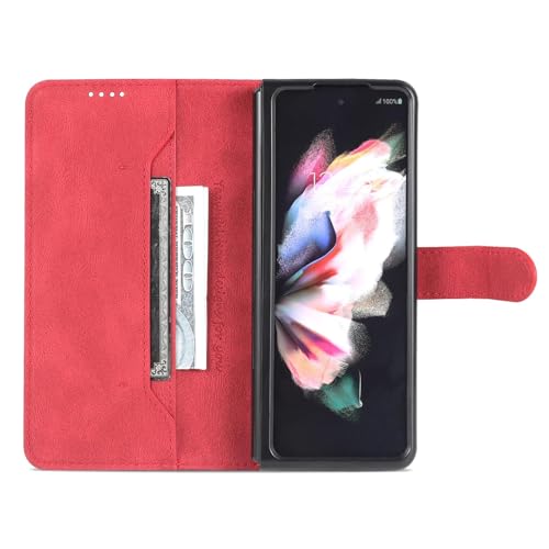 Étui en cuir Galaxy Z Fold 4 rouge, l'accessoire de vos sorties