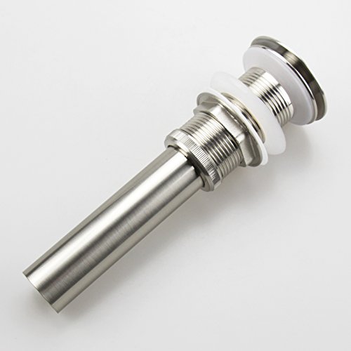 Brushed Nickel Pop Up Sink Drain Without Overflow, Bathroom Faucet Vessel Sink Drain Stopper 1-5/8" Without Overflow Fits 1.25" to 1.5" Drain Holes - Thumbnail 2