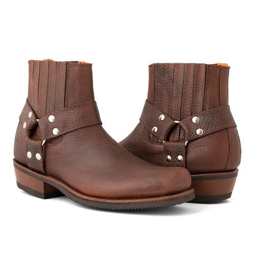 Image of 7L SIETE LEGUAS - Men's Leather Biker Ankle Boot for Men Style 3600