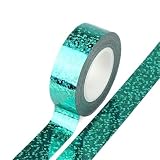 Glitzer-Washi-Klebeband, 5 m x 15 mm mehrfarbiges Laser-Abdeckband, dekorativer selbstklebender DIY-Scrapbooking-Aufkleber