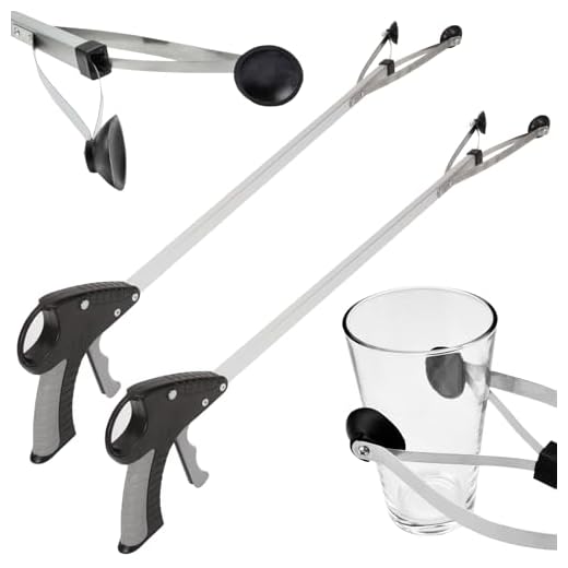 Vive Suction Cup Reacher Grabber (2 Pack) - 32 Inch Heavy Duty Mobility Grip Hand Aid - Handle Tool Light Bulb Remover, Long Handled Trash Litter Picker, Garbage Garden Nabber, Extender Arm Pickup