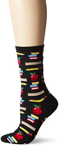 Hot Sox womens Novelty Occupation Casual Crew Socks Hosiery, Teacher's Pet (Black), 4 10 US