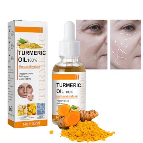 Turmeric Oil Facial Serum, Turmeric Spot Correcting Serum & Illuminating Serum, improves dullness, diminishes spots, improves skin tone, moisturises and illuminates, suitable for all skin type (10ML)