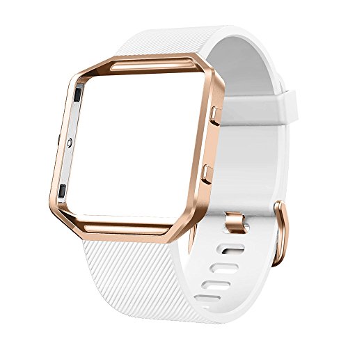 for Blaze Bands, Silicone Replacement Strap with Stainless Steel Frame for Blaze