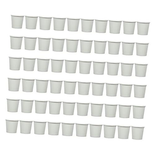 HIAKDOFT 200 Piezas Vasos Desechables de Papel Blanco para Café y Espresso Unidades para Bebidas Calientes y Frías para Oficinas y Eventos Diseño sin Derrames