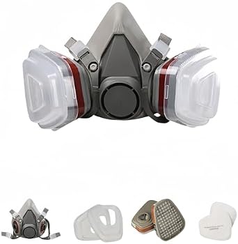BAIRNOX Full Face Mask with Filter, Reusable Full Face Mask, 6200 Mask, Woodworking Anti-Fog Lens for Painting, High Definition Mirror Face Mask with Anti-Fog Lens for PaintingSet of 7 + 8 Filter