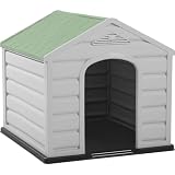 Rimax | Casa Casita Hogar Refugio Mascota Perro Ideal Raza Chica Plástica Resistente Confortable (Verde Claro, Pequeña)
