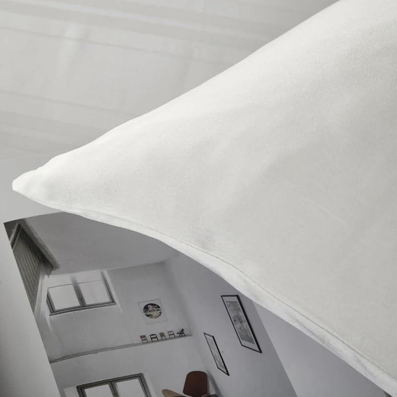 Funda Almohada Funda de Almohada de Seda Morera de 19 mm con Cremallera Oculta Funda de Almohada de Seda auténtica con Funda Almohada Saten(White)