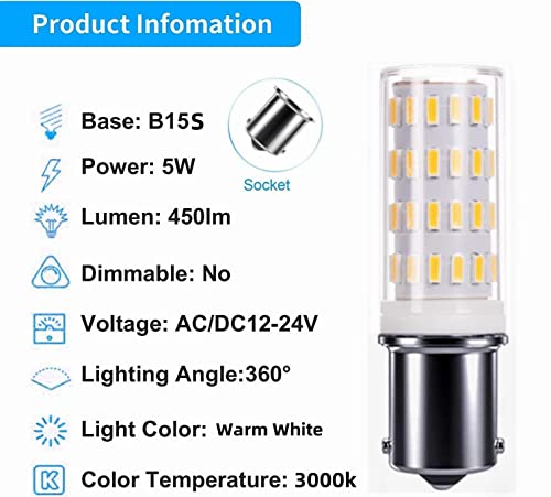 Pyrjin BA15S-12V-WARM WHITE 1156 1141 S8 12V-24V Led Bulbs thumb #2