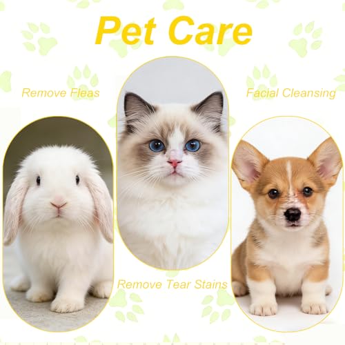 Haustierkämme Set, 4 Pcs Edelstahl Flohkämme, Plastik Doppelseitig Nissenkamm, Feinzahniger Kamm, für Lang und Kurzhaarige Tiere