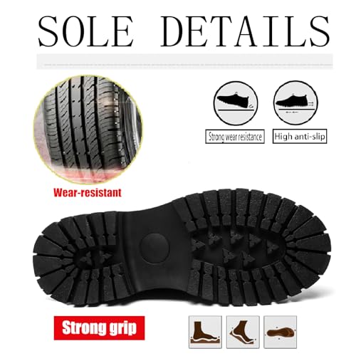 Men's Patent Leather Lace Up Platform Oxfords Fashion Comfortable Round Toe Non-Slip Lug Sole Casual Derbys Dress Shoes Business Office Formal Leather Shoes4