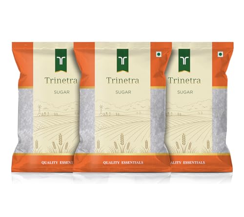Image of Trinetra White Sugar | Cheeni for Daily Use | 1Kg Each (Pack Of 3) 3000 g