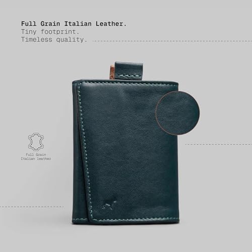 Image of The Frenchie Co. - Speed Wallet Mini - Ultra-Slim RFID Card Holder - Quick-Access Pull Tab - Minimalist Front Pocket Wallet in Full-Grain Italian Leather