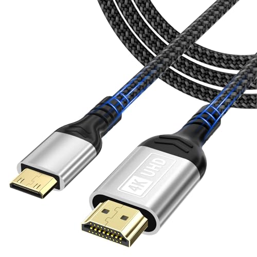 Kryoza Câble Mini HDMI vers HDMI 3M,4K@60Hz Câble mini hdmi,Câble HDMI vers Mini HDMI Supporte UHD 3D HDR ARC,Compatible avec Raspberry Pi Zero Canon Nikon Caméra...