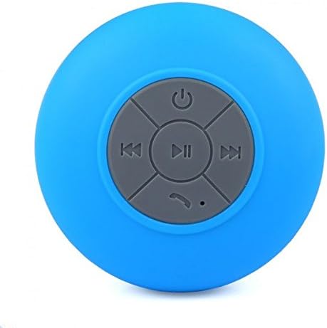 Tmvel Bluetooth Shower Portable Speakerphone with Built-In Mic - Retail Packaging - Blue