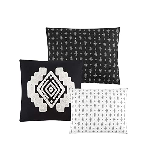 Geniospin King Size Comforter Set, Boho Bed In A Bag 8-Pieces Bedding Set, Reversible Aztec Design With Soft Microfiber, Lightweight, Warm And Breathable (White And Black, 102X90 Inches) #TOP7