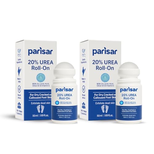 Image of Parisar Foot Roll On 50ml (Pack of 2) - 20% Urea Foot Cream for Dry & Cracked Feet with 2% Lactic Acid, Olive Oil & Vitamin E | Crack Heel Repair Cream | Urea Foot Roll On for Dead Skin Removal