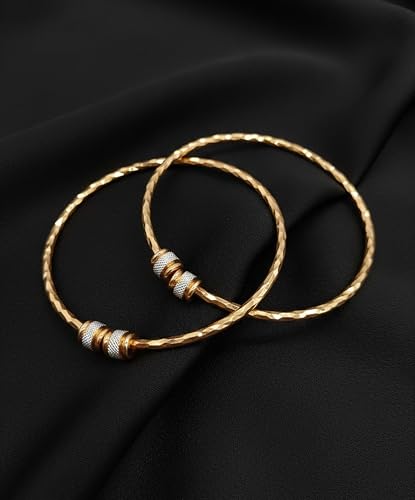 Image of Gold Plated Heart Bangle Bracelet, Twisted Rope Design with Black and Crystal Accent, Adjustable Cuff Style, Fashion Jewelry for Women