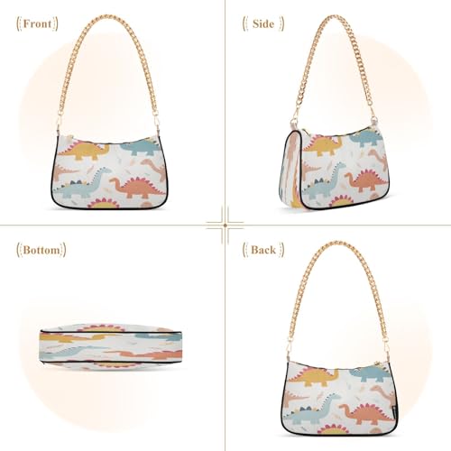 Shoulder Bag for Women Cute Dinosaurs Tote Handbag Crossbody Bag with Zipper Closure2
