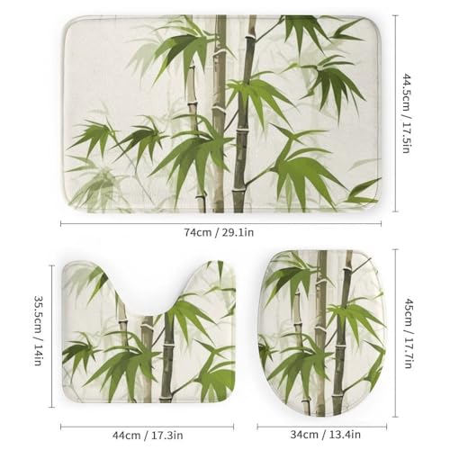 Tapis de douche antidérapant et rideau imperméable ensemble de bain 4 pièces
