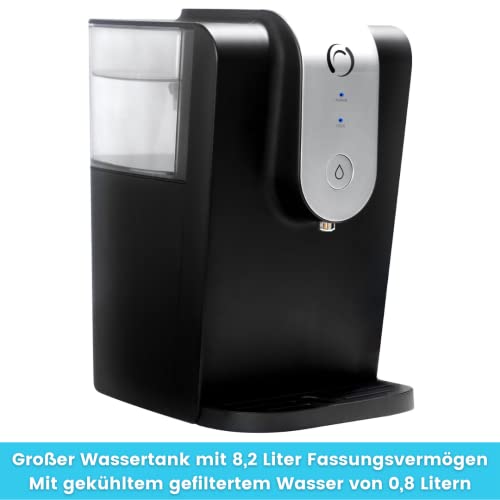 Aqua Optima Lumi, gefilterter Wasserkühler und Wasserspender auf der Theke, 8,2 Liter Fassungsvermögen, mit 1 x 30 Day Evolve+ Wasserfilterkartusche, schwarz