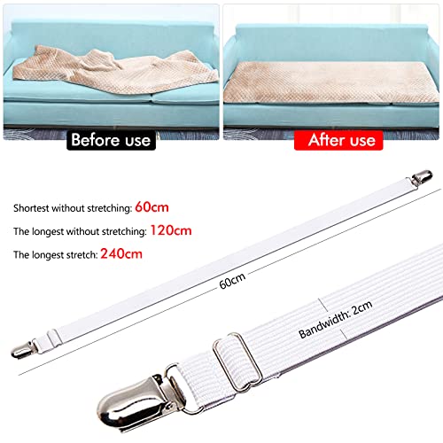 iYinJuan 4 Stück Verstellbare Bettlakenspanner, 60-240cm, Elastische Lakenspanner, Bettlakenhalter Bettlaken Greifer Hosenträger für Matratzen Spannbetttücher Flachbetttücher - Image 3