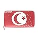 Produktbild Distressed Tunesien Flagge Damen Leder Geldbörse Clutch, Kartenhalter Geldbörse Handtasche Geschenk für Sie Mädchen