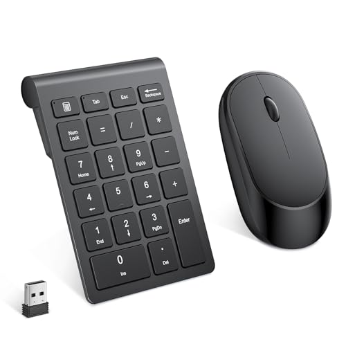 Wireless Number Pad, Lekvey Numeric Pad and Mouse Combo, Portable