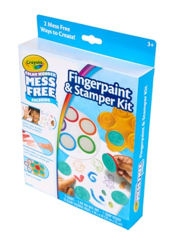 Image of Crayola Color Wonder Mess Free Fingerpaint & Stamper Kit, Safari Stamps | Safari Stamps for Kids, Color Reveal Ink, Toddler Activity, Gifts, 3+
