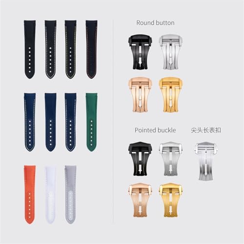 Bracelet tissu nylon vert 20mm pour montre Omega Planet Ocean - 2