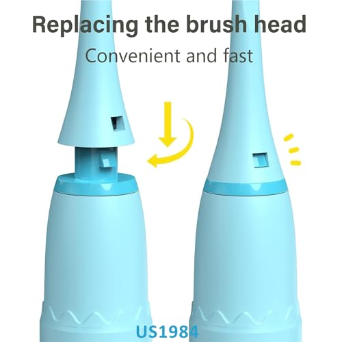 Image of Sonic Electric Toothbrush for Kids with 4 Modes, 3 Brush Heads & Rechargeable Battery, Ultra Soft Nylon Bristles, IPX7 Waterproof, Electric Power Tooth brush (Blue & Purple