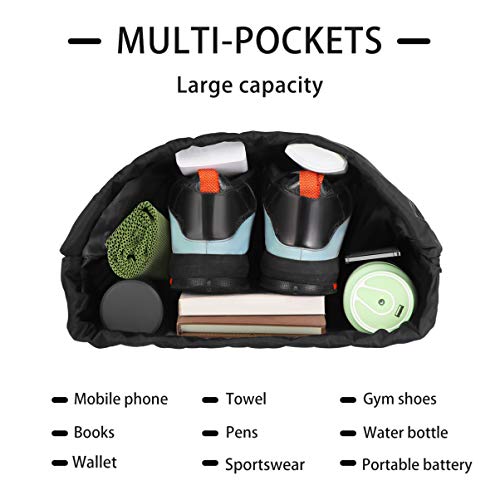 Mochila KesYOO com cordão de nylon resistente à água para ioga, academia, esportes