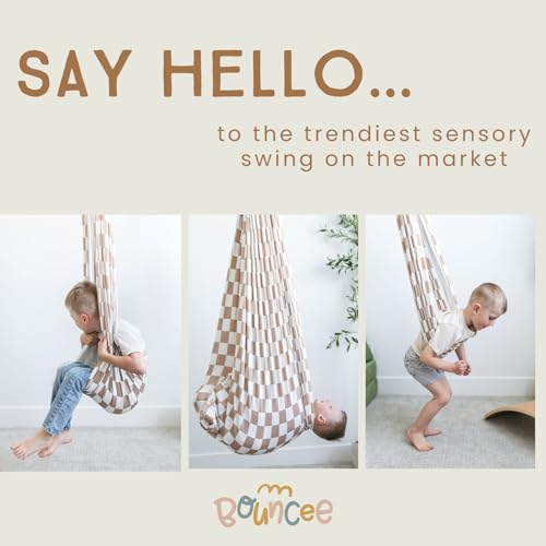 Bouncee Sensory Swing I 55"x60" Indoor or Outdoor Hammock I Special Needs I Autism Sensory I Relaxing Calming Pod I Holds up to 200 Pounds I Tan - Image 4