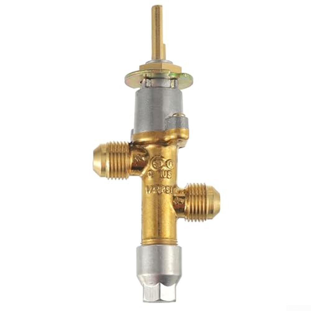 Sicherheitsregelventil-Set, Niederdruck Lpg Propangas Kamin Feuerstelle Flammenausfall Sicherheitsregelventil Kit inklusive Ventil, Knopf und Thermoelementdraht für Gasgrill Kamin Grill 12 x 6 x 5 cm