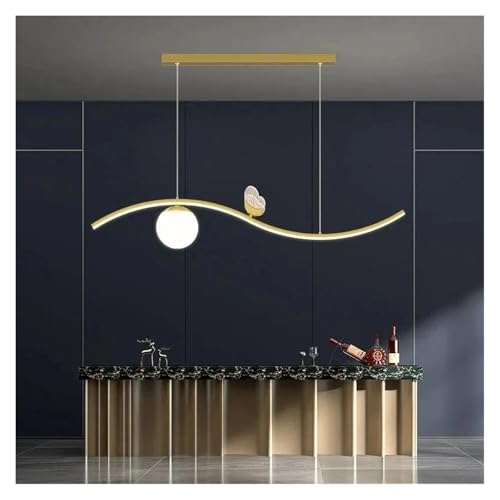 Lampe suspendue dorée au design minimaliste pour salle à manger haut de gamme