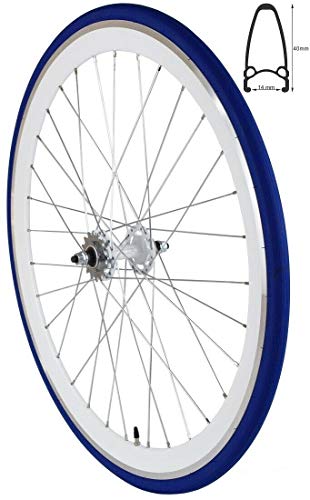 REDONDO 28 Zoll Vorderrad Blau Schwarz Singlespeed Fixie mit Reifen main image 1