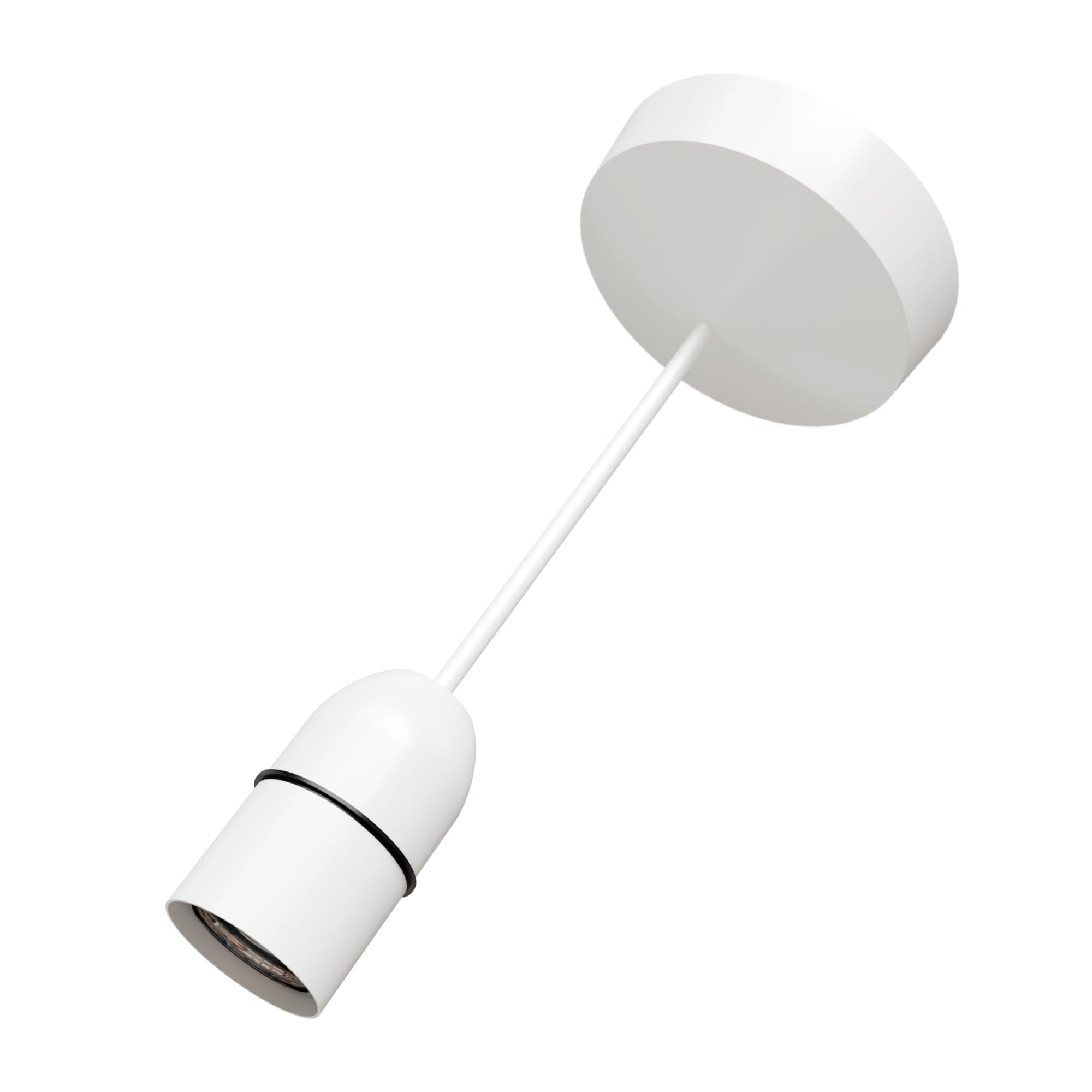 Ceiling Rose Pendant Light Fitting Bulb Holder 6 inches (150mm) 6amp Plastic Lamp Light Bulb Hanging for Kitchen Living Room Bedroom Dining Room (Pack of 1 White)