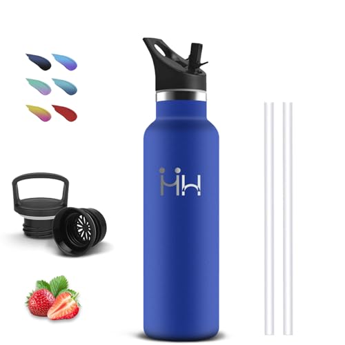 Botella Agua Acero Inoxidable, 500ml Cantimplora Infantil, sin BPA, Botella Termica, A Prueba de Fugas, Cantimplora Acero Inoxidable, Mantiene 24H Frio/12H Calor, Termo Cafe para Oficina, Escuela