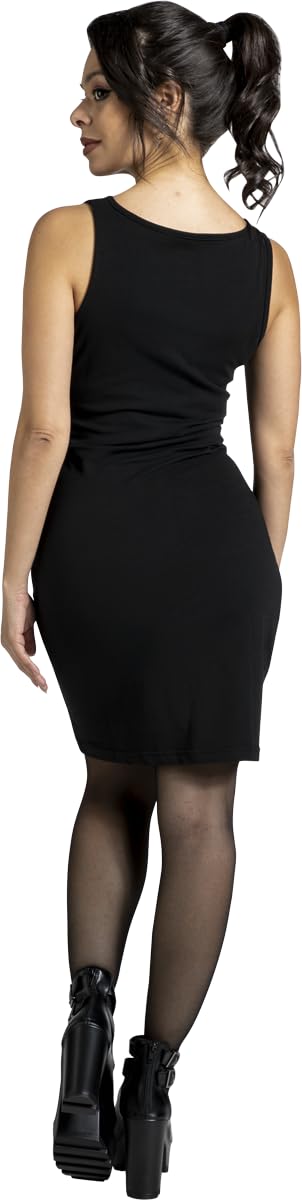 RED by EMP Damen schwarzes kurzes Kleid mit Rundhalsausschnitt