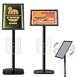 Blulu 11 x 17インチ 装飾広告サインディスプレイスタンド 8.5 x 11インチ パンフレットホルダー付き フロアスタンディングペデスタルポスターサインスタンド ブラック ポスター、広告、メニュー、チラシ用