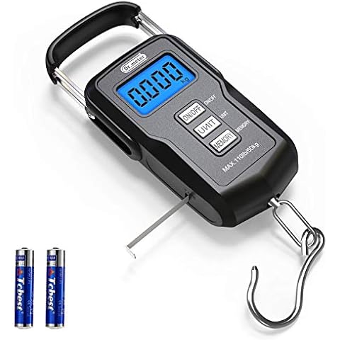 Dr.Meter Fish Scale Backlit LCD Display FS01: 110lb/ 50kg Digital Luggage Scale with Storage Function Numerical Comparison, Built-in Measuring Tape, Batteries Included - Fishing Gifts for Men Cover