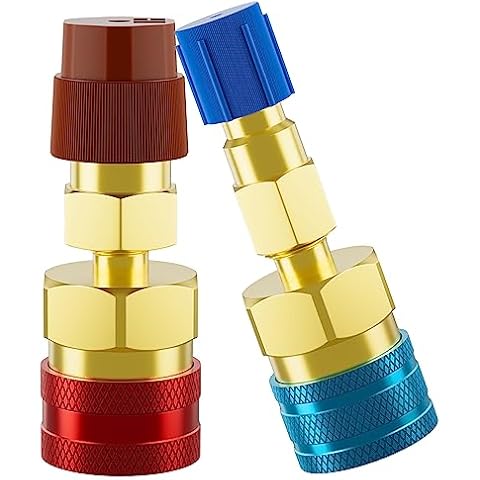 HTOMT R1234YF Adapter, R134a to R1234yf Quick Coupler, R1234YF Quick Coupler,High Low Side Conversion Kit Auto AC Apply for car auto AC Charging, R1234yf Quick Coupler Cover