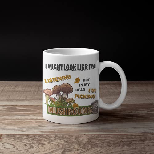 Funny Mushroom Gifts Novelty Mycology Mug for Any Mushroom Lover I Might Look Like I'm Listening Mushroom Gift Mug - Image 2