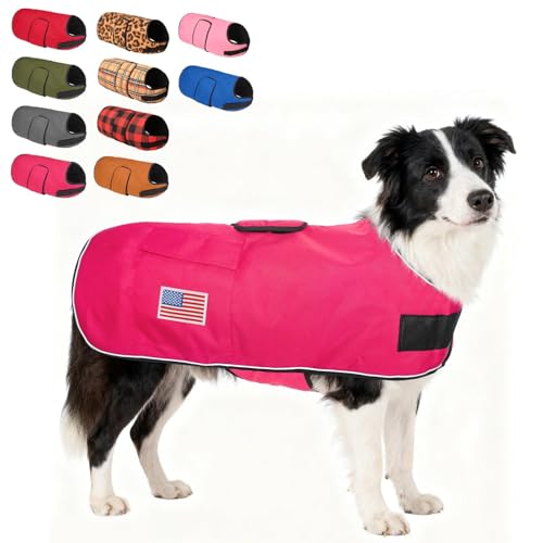 Image of BEAUTYZOO Dog Winter Coat for Large Dogs, Waterproof Oxford Canvas Jackets