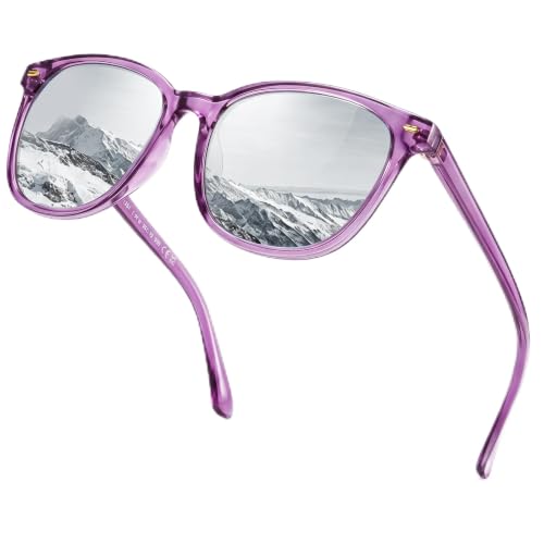 Image of Myiaur Polarized Sunglasses for Women with UV400 Protection Mirrored Lens | Trendy Square Frame Big Oversized Reflective Shades for Daily Wear Driving Beach Travel Outdoor Activities Reduce Glare